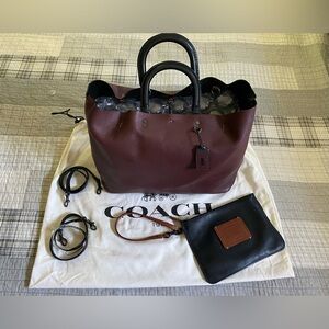 COACH ROGUE 1941 TOTE CARRYALL OXBLOOD (BURGUNDY)/BLACK